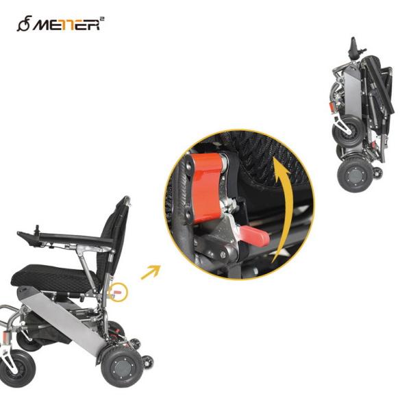 Aluminum Alloy ISO13485 39.68lb Foldable Power Wheelchair