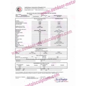 XIAMEN FLYART METAL SCULPTURE CO.,LTD Certifications