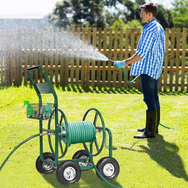 High Capacity Water Hose Reel Cart Easy Setup High Corrosion Resistance