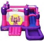 Jump And Slide Pink Bounce House PVC Plato Tarpaulin Scratch - Proof 4*4*4m