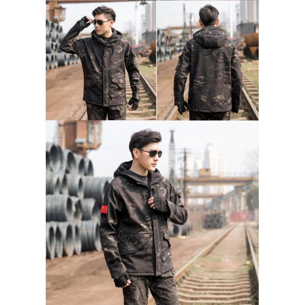 Woodland Camouflage Men's Tactical Combat Jacket Hoody Winter Coat Uniform Waterproof