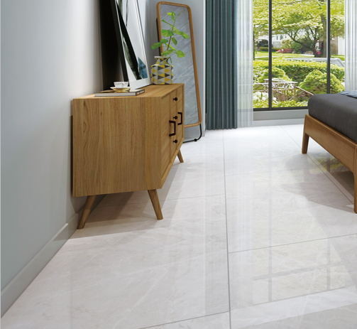 Bathroom Floor Patterned Tiles 750*1500mm Full Body Marble Design Light Grey Color