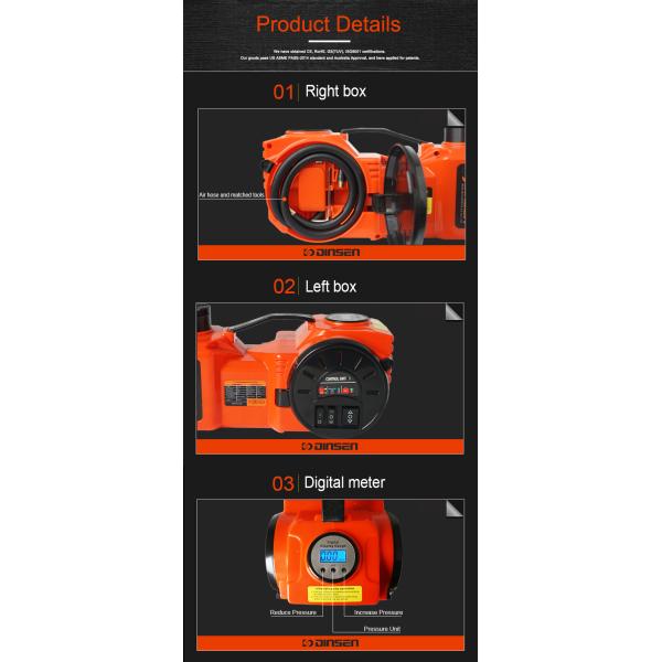Mini Portable 3 Ton Electric Car Jack Kit With Lithium Battery And Digital Gauges