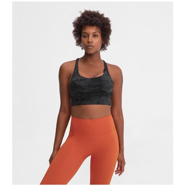 OEM Naked Feeling Medium Support Cross Back Womens Sports Bra Logo Printing