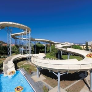 Cheap FRP Custom Water Slides , 6 People Fiberglass Family Slide , Aqua Park Equipment wholesale