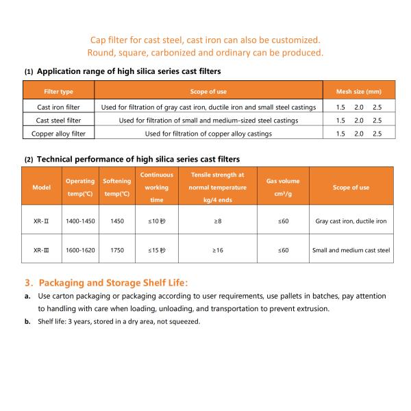 Metal Liquid Filtration Casting Filter Screen Casting Fibre Filter Mesh Fireproof Filter
