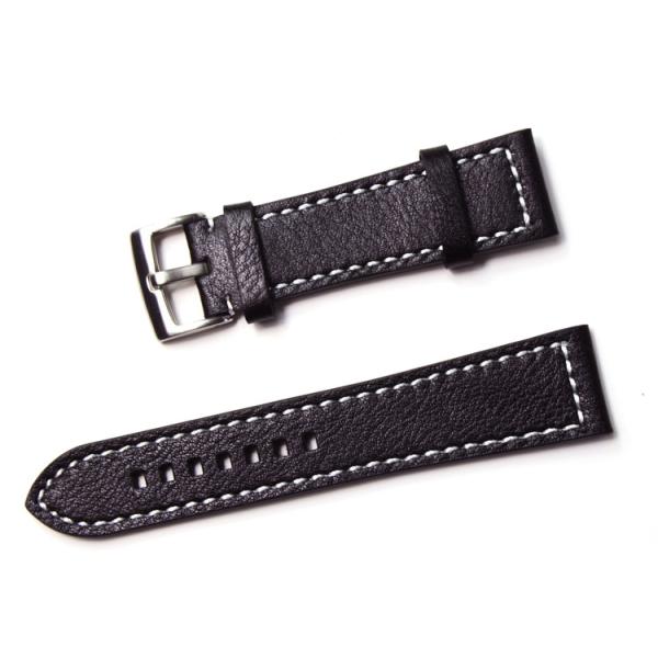 Vintage Style Leather Replacement Watch Bands With Stitching , 20mm Width