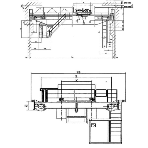 Span 31.5m 10T Workshop Overhead Crane Double Beam Cabin Control