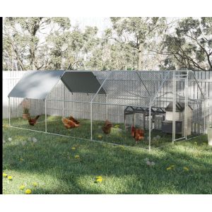 China Chicken Coop Cage with Cover Galvanized Metal Walk In Chicken Cage Pen Run 10' W x 20' D x 6.67' H on sale