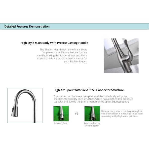 Rotatable Kitchen Drinking Water Faucet 18/10 Stainless Steel Kitchen Taps