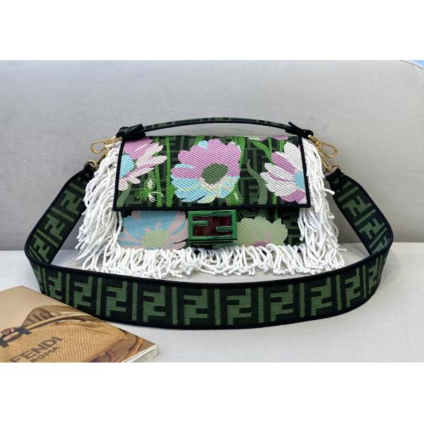 Limited Style Of Baguette Bag Nifty Tassels Luxury Cross-Body Bag Hand Embroidery Handbag