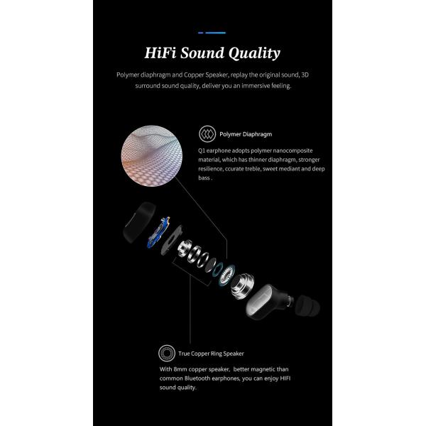 Sweatproof Bluetooth 5.0 Earphone 3D Stereo Sound tws Wireless earbuds earphone with 400mAh Charging Box