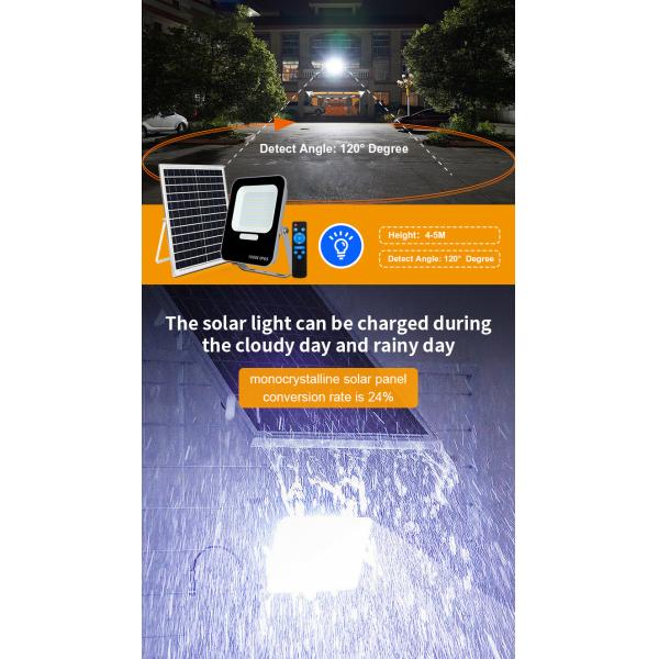 100w 150w 200w LED Solar Powered Flood Lights Warehouse Ground Mounted Remote Controlled