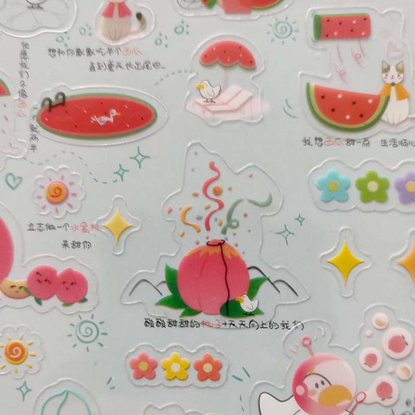 Cartoon Abnormal Shape Waterproof Transparent Sticker CMYK PVC Vinyl Sticker