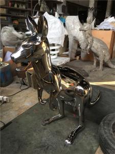 China Mirror Kangaroo Metal Animal Sculptures Floor Installation Giant Animal Statues on sale