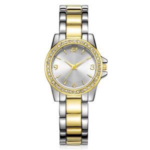 China Ladies Watches Design Womens Alloy Fashion Crystal Glass Gold Plated Watch on sale