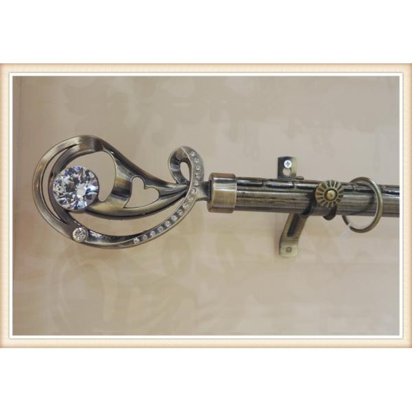 Classical delicate crystal zinc alloy curtain rod finials for home decoration