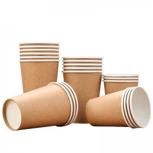 Cheap SGS Disposable Paper Tableware 185gsm 15g PE Paper Board Biodegradable Coffee Cup wholesale
