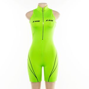 Cheap Sexy Sleeveless Bodycon Jumpsuit Turtleneck Zipper Spandex / Polyester Anti Wrinkle wholesale