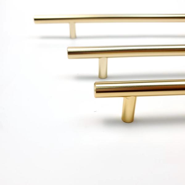 Electroplating Gold 190mm T Bar Stainless Steel Cabinet Handles For Living Room