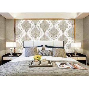 Cheap Elegant Luxury PVC Waterproof Wallpaper Damask Designs For Walls , Vinyl Material wholesale