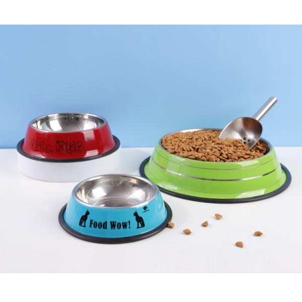 Pet Bowl Non-Slip Stainless Steel Material Customized SublimationEasy Cleaning Cups Pails