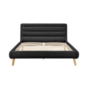 Cheap FSC OEM Black Linen Upholstered Queen Bed Fabric Cover wholesale