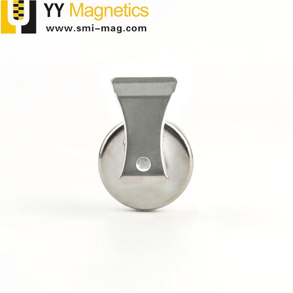 Round Base D36 Ferrite Neodymium Pot Magnet With Clip