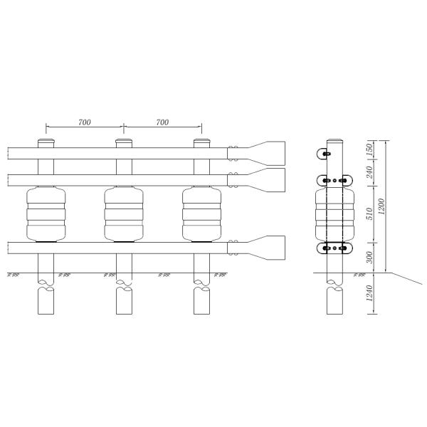 Road Traffic Safety ISO Standard PU and PVC Safety Roller Guard Rail Rolling Barrier