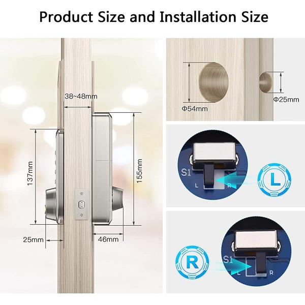 Anti Peeping Electronic Keyless Deadbolt Lock With Backlit Keypad