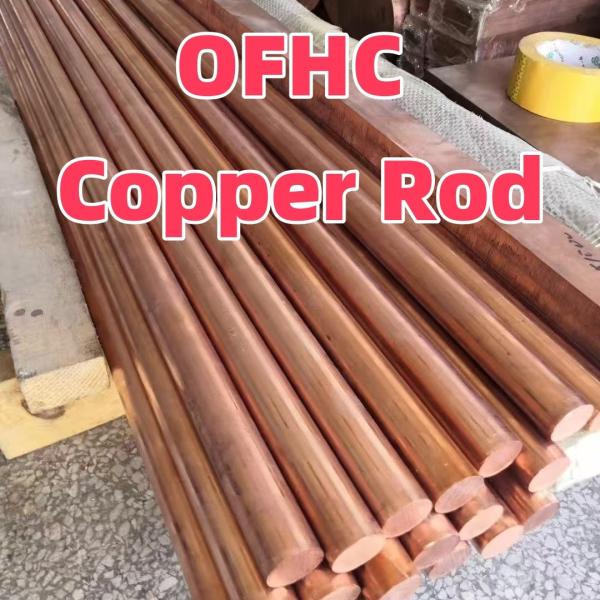 OFHC Copper Rod 99.95% Purity 50mm Diameter Custom Length