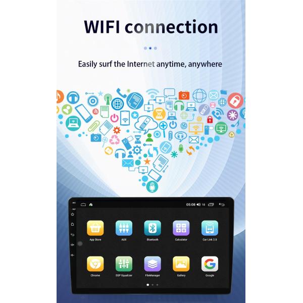 10.1" 2 Din Android Car Stereo Radio with Carplay Android Auto GPS Wifi BT FM RDS Hifi Audio For Universal Car Fitment