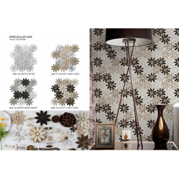 Mix face carrara white marble long hexagon artificial marble mosaic