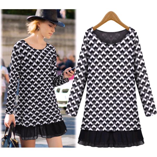 2016 new clothing for fat women dresses chiffon long sleeve maxi dresses