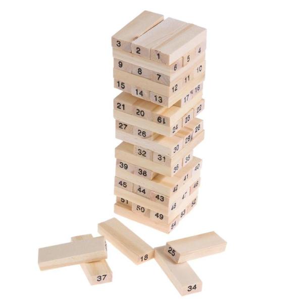 Digits Domino Wooden Building Blocks Toy Tower Stacking Game