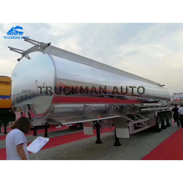 Truckman Aluminum Tank Semi Trailer , Oil Truck Tanker Three Axles 40 Cbm