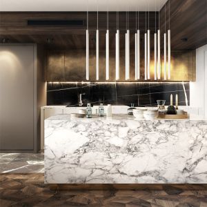 Cheap Luxury MFC MDF High End Kitchen Cabinet Maple For Villa wholesale