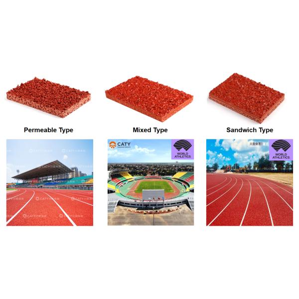 All-Weather Athletic Running Track By Recycled EPDM SBR Granules Materials With Iaaf TUV Certificate For Sports Fields