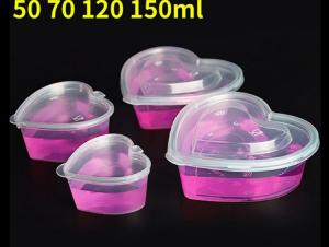 Cheap Disposable sauce cups plastic pepper soy sauce vinegar takeaway bento heart-shaped one-piece Cups For jelly pudding wholesale