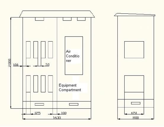 Reasonable Layout Assembled Base Station Cabinet Outdoor Rack Enclosure With Battery Compartment