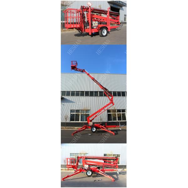 10m Towable Cherry Picker 200kg Load Capacity Rough Terrain Boom Lift