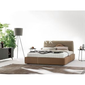 China Grey Double Bed Design Furniture Upholstered Fabric Bed ZZ-BD009 on sale