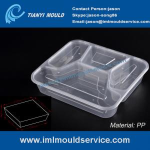 Cheap disposable 4 compartment plastic thin wall lunch PP container and box mould wholesale