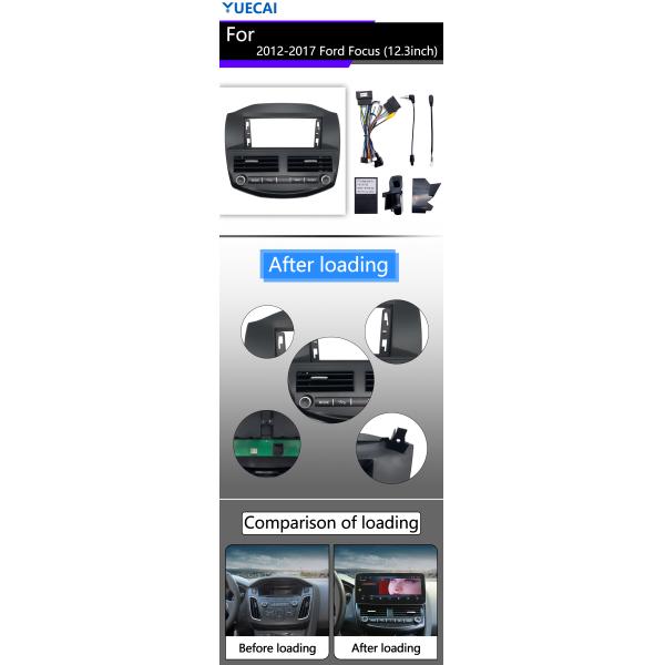 12.3 inch Auto Multimedia Player 2012-2017 Ford Focus With USB And SD Card Support