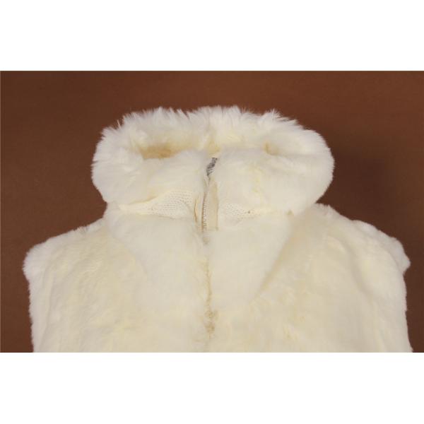 Sleeveless Zipper Closure Women Down Vest With Fur Collar