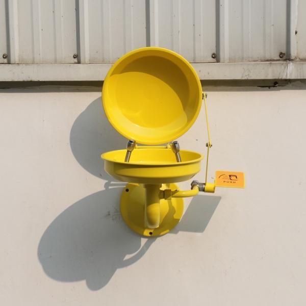 Wall-mounted ss304 ABS coating eye washer, eye wash station with cover auto open eye wash station with round bracket