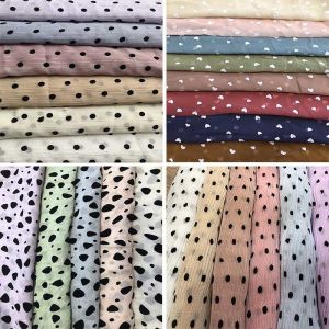 Shimmer Silver Gauze Chiffon Crepe Fabric Crinkle Taffeta Fabric 120-130GSM