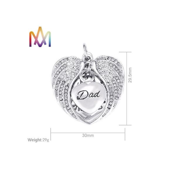 Customized Waterproof Lead Free Heart Cremation Urn Necklace