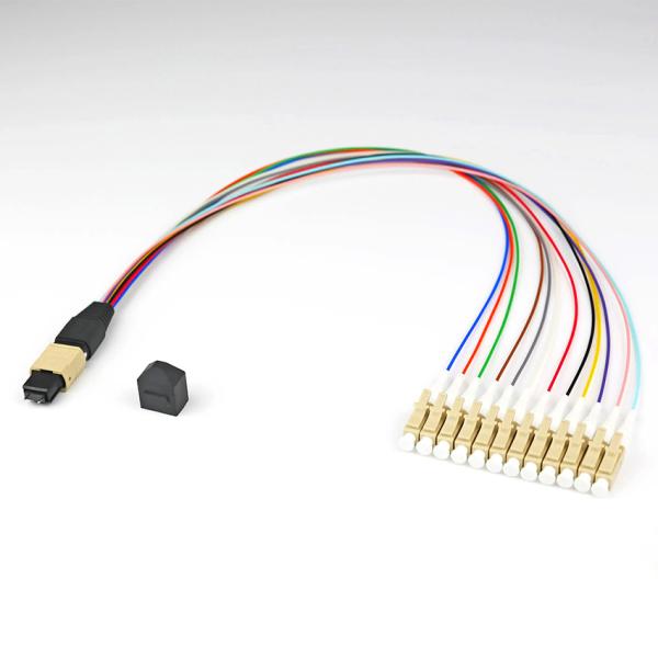 MPO MTP LC 12 Core Fiber Patch Cord For Network Rack / Panel