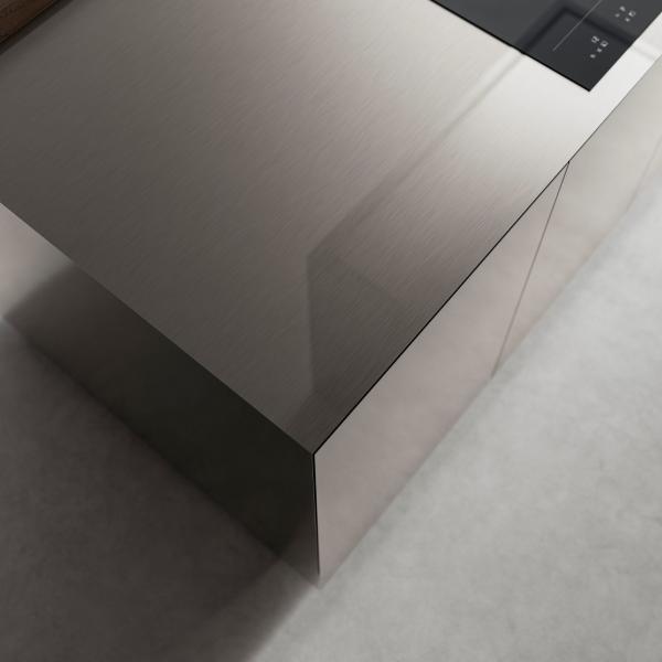 Custom Aluminum Simple Wood Veneer Wall Cabinet Kitchen Modern 304 Stainless Steel Kitchen Cabinet With Island